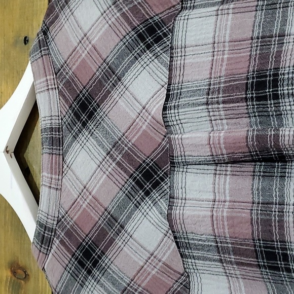 GARNET HILL PLUS SIZE 14 PLAID SHIRT DRESS PINK BLACK GRAY LONG SLEEVE PLAID - Picture 8 of 11